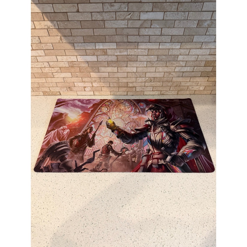 CoolStuffInc Stained Glass Knight 24x14 TCG Playmat Card Game Mouse Pad